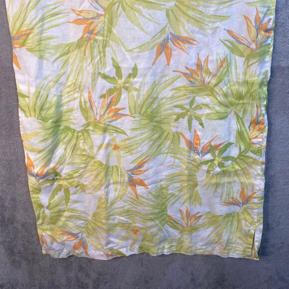 Cotton Connection Dress Medium Linen Hawaiian Tropical Floral‎ Vacation Resort - Picture 5 of 13